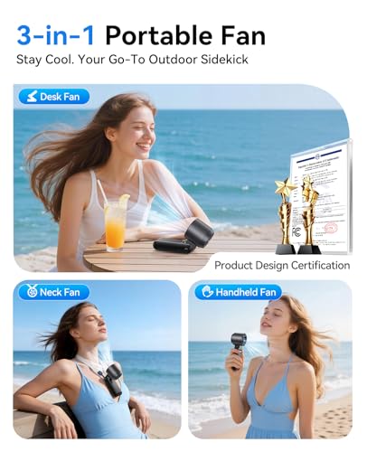 DIGIX Mini Portable Handheld Fan, USB Rechargeable Personal Cooling Fan with Turbo Airflow, 100 Speeds, 120° Rotation, LED...