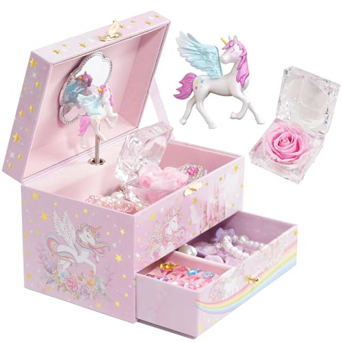 ProCase Children's Jewelry Box, Kids Jewelry Organizer with Unicorn for Little Girls, Jewelry Case Gift for Toddler Age 2 ...