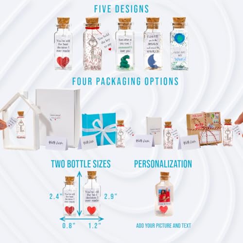 Anniversary Present for Her & Him, Romantic Gift to Boyfriend & Girlfriend, Message in Bottle I Love You Gifts Wife Husban...