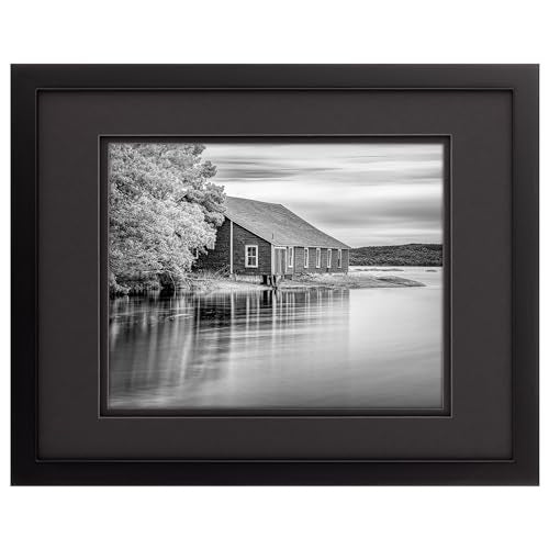 Gallery Solutions - Black Wood Wall Frame 11"x14" - Premium Quality - Rectangular Wall Mount - Classic Design for 8"x10" P...