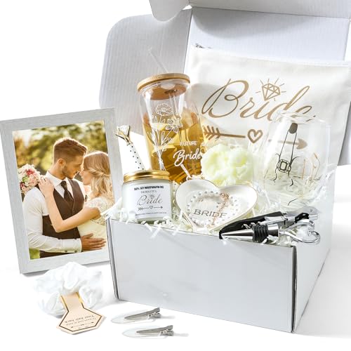 Bride to Be Gift Box - 15 Piece Bridal Shower & Engagement Gift Set for Bride, Wedding Presents for Future Mrs & Wifey, Th...