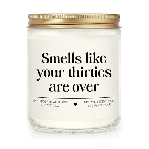 Niyewsor 40th Birthday Gifts Women Men, Forty Birthday Candle, 1986 40th Birthday Decorations for Women Men, 40 Year Old B...