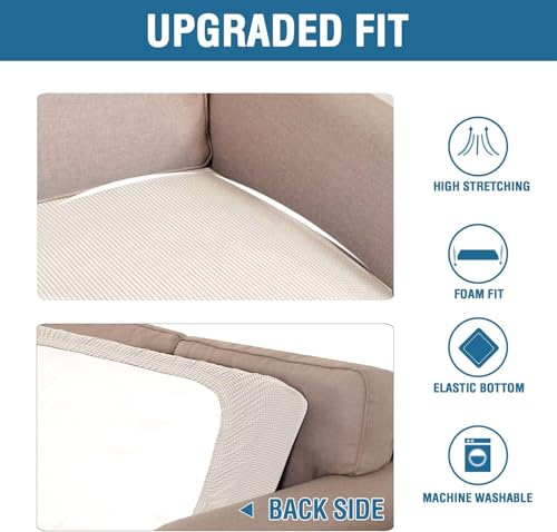 H.VERSAILTEX Super Stretch Individual Seat Cushion Cover Sofa Covers Couch Cushion Covers Slipcover Sets Thick Jacquard Te...