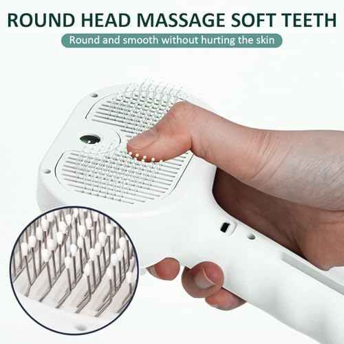 3 In 1 Self Cleaning Steamy Pet Brush, Pets Spray Hair Removal Comb - Anti-Static, Dog Grooming Tool with Steam & Self-Cle...