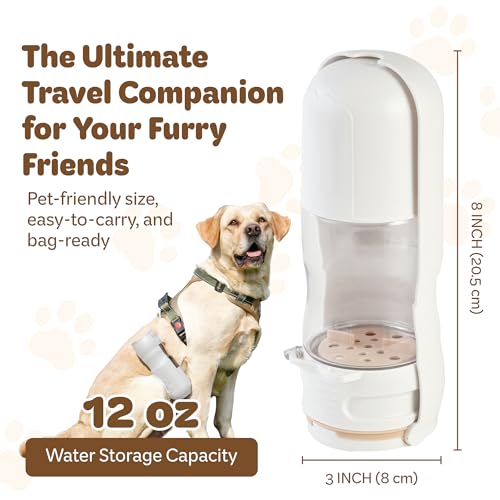 Desired Things Portable Pet Food and Water Dispenser, 2 in 1 Cat & Small Dog Water Bottle & Food Container, Lightweight, B...