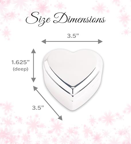 Cherished Moments Personalized Heart Jewelry Box Keepsake for Flower Girl Gift With Custom Engraved Message or Name, Silve...