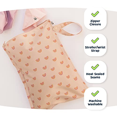Tiny Twinkle Mess Proof Wet Bags | 2-Pack Reusable Waterproof Wet Bags for Swimsuits | Baby Clothes | Travel & Diaper Bag...