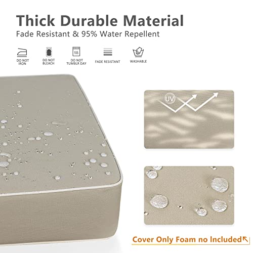 Porch Shield Outdoor Cushion Slipcovers Patio Chair Seat Cushion Covers Set 4 Waterproof Fade Resistant 19 x 19 x 4 inch, ...