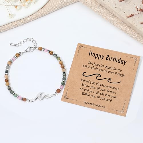 TONY & SANDY Friend Gifts for Women, Unique Birthday Gifts for Women, Sister Gift from Sister, Wave Bracelet, Christmas Gr...