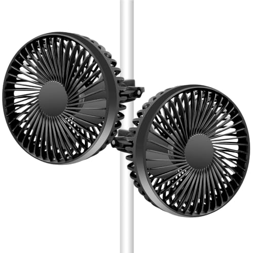 Grow Tent Fan, 5in Two Fans for Greenhouse Plant All Direction Ventilation Circulation Instead of Oscillating, Can Work wi...
