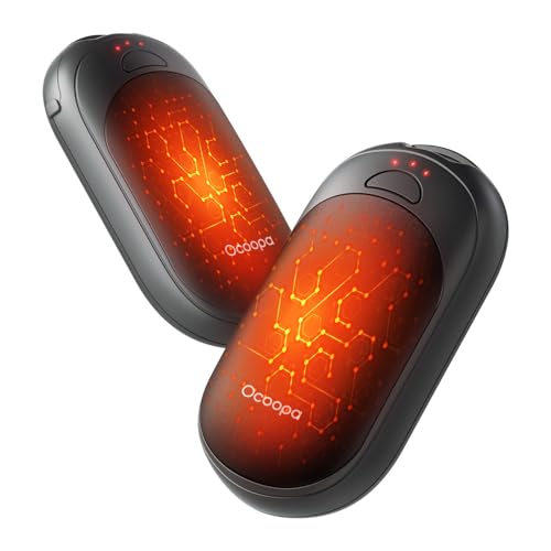 OCOOPA Magnetic Hand Warmers Rechargeable 2 Pack, UL Safety Heat 100-126°F, 3-Settings, Pocket-Sized, Max. 8 Hrs Long Last...