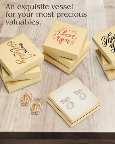 MESHA Jewelry Gift Boxes, 3.5x3.5x1 Inch 20 Pcs Matte Small Gift Box with Lids, Small Cardboard Jewelry Boxes with Cotton ...
