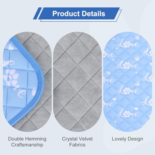 MH MYLUNE HOME Dog Cooling Mat 36x23 Inch - Cool-Chill Cool Fiber, Endothermic Color Changing Pet Pad for Dogs & Cats, Dou...
