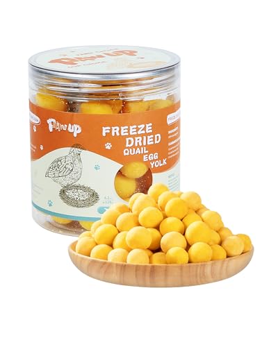 PAWUP Freeze Dried Quail Egg Yolk Pet Treats, Freeze-Dried Pet Food for Dogs, Cats, Pure Fresh Ingredient, 4.2 oz, Rawhide...