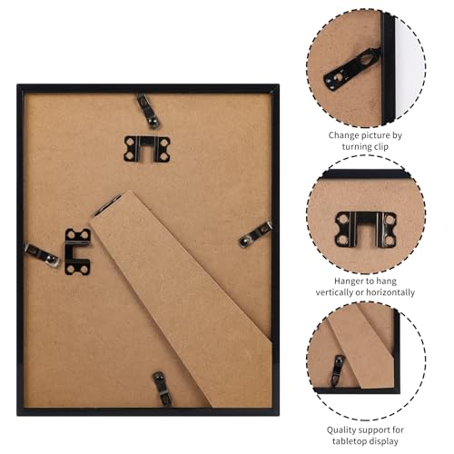 Giftgarden 8x10 Picture Frame Black, 8 by 10 Thin Photo Frame for Wall Tabletop Display, Single