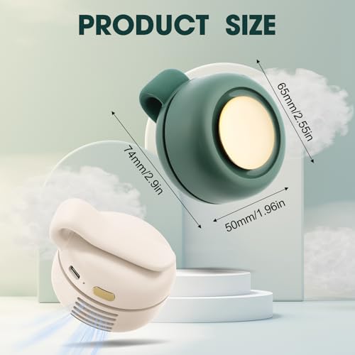 enterlent Portable Silent Mini Bladeless Electric Fan,Mini Whirlwind Fan for Waist Clip Fan(3-Speed),Hands-Free Neck Fan s...