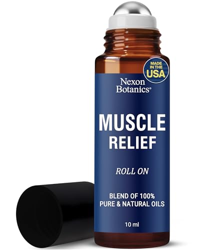 Muscle Relief Essential Oil Roll-On 10 ml - Pure & Natural Prediluted Blend for Sore Muscles, Aches & Recovery - Easy Roll...