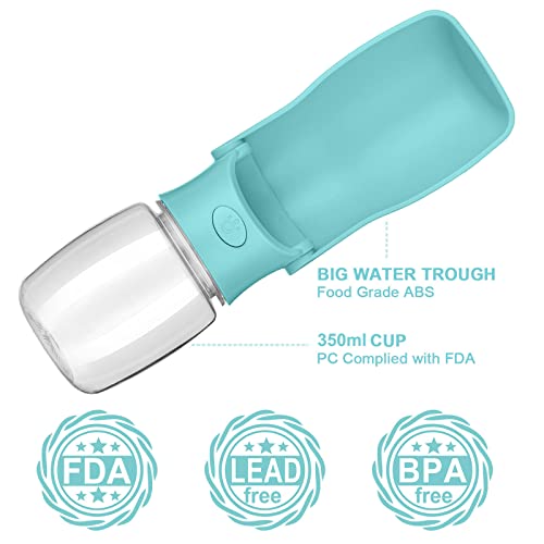 Foldable Dog Water Bottle, 2in1 Portable Leak Proof Puppy Drinking Bottle Dispenser for Puppy Small Medium Large Dogs, Dis...