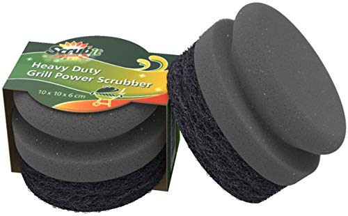 SCRUBIT Grill Cleaning Brush - Grill Sponge Bristle Free BBQ Cleaner with Heavy Duty Scrubber Pad, Safe Cast Iron and Grid...