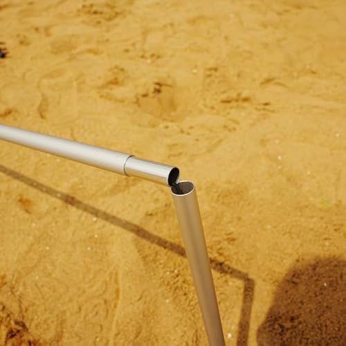 UPF50+ Beach Tent Canopy – 10x10 FT Pop-Up Sun Shelter with 4 Sturdy Poles & Sandbag Anchor for Wind Resistance, Easy Setu...
