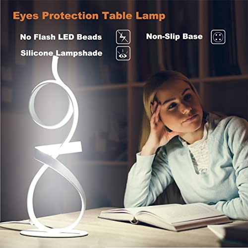 21.6 Inches Modern Knight Design Table Lamp with Remote Control, 3 Color Lighting Options, Dimmable Brightness Night Light...