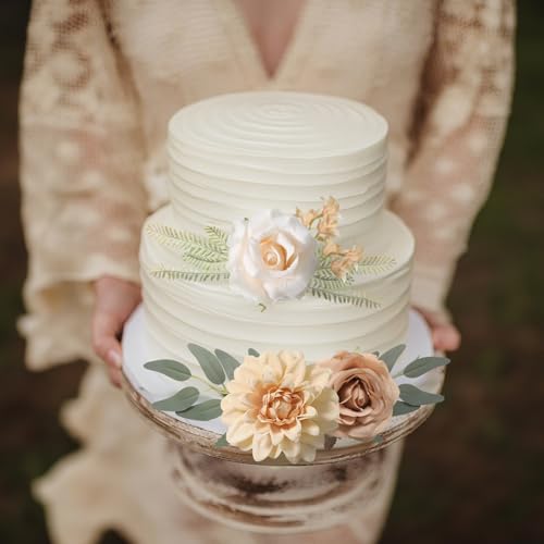 rongflower Artificial Flowers Combo Box Set Silk Flowers Fake Rose for DIY Floral Arrangements Wedding Bouquets Centerpiec...