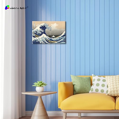 Wieco Art Canvas Prints Wall Art Ocean Beach Picture Paintings for Home Office Decorations Wall Decor Great Wave of Kanaga...