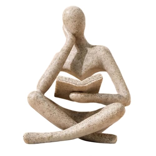 UTTCMK Bookshelf Decor Thinker Statue - Abstract Art Reading Thinker Sculpture Figurine Aesthetic, Modern Home Decoration ...