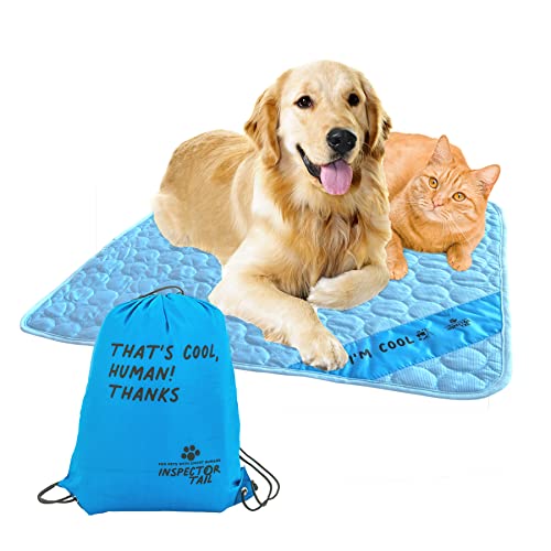 INSPECTOR TAIL Self Cooling Mat for Dog + Free String Bag/Washable & Portable Pet Soft Pad for Indoor or Outdoor/Perfect a...