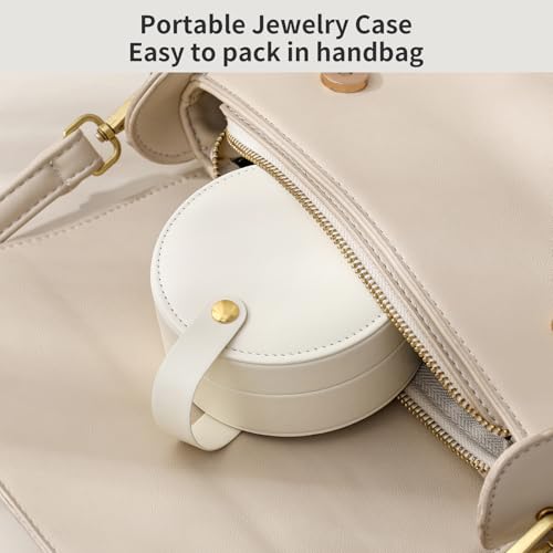 CASEGRACE Small Travel Jewelry Case, Portable Jewelry Organizer Box for Necklace Rings Earrings, Travel Essentials Jewelry...