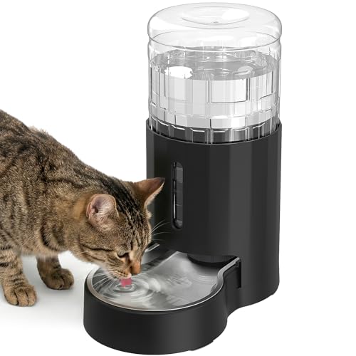 JUNSPOW Cat Water Dispenser with Stainless Steel Bowl, Automatic Gravity Water Dispenser for Cats or Small Medium Size Dog...