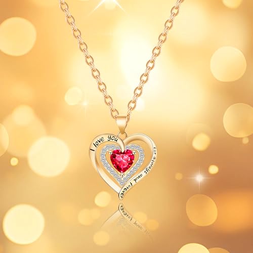 Tyvouflo Preserved Roses Forever Flowers Mother's Day Heart Necklace Gifts for Birthday Mom Her Wife Girlfriend Grandma on...