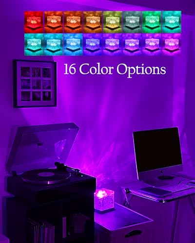Deogos Mood Lighting,Rechargeable Northern Lights Cube Ambient Lighting Ocean Wave Projector Light Aurora Glow Lamp,16 Col...