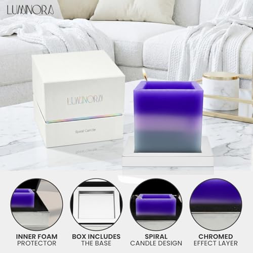 LUMINORA Spiral Scented Candle for Women & Men | Hand-Crafted Decorative Soy Wax Candle | Wooden Wick | Unique Twisted Spi...