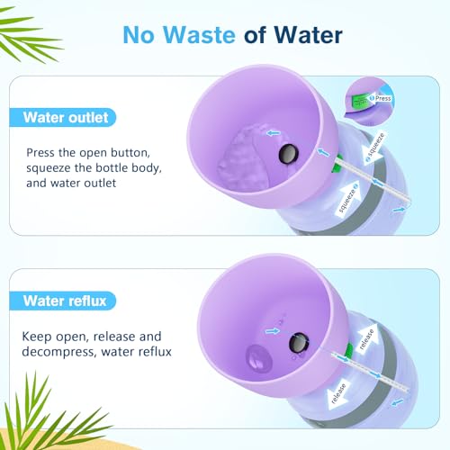 Pecute Portable Dog Water Bottle, 2 in 1 Cat Dog Travel Water Bottle Bowl Leakproof with Double Seal, BPA Free, Lightweigh...