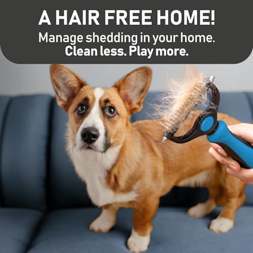 Maxpower Planet Pet Grooming Brush and 2X Grooming Gloves Combo - Double Sided Dematting, Deshedding Undercoat Rake for Do...