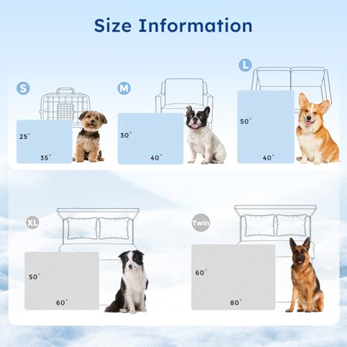 ZOMISIA Premium Cooling Blanket for Large Dogs - Q-MAX>0.5 Cold Breathable Washable Pet Mat, Travel Soft Dog Summer Essent...