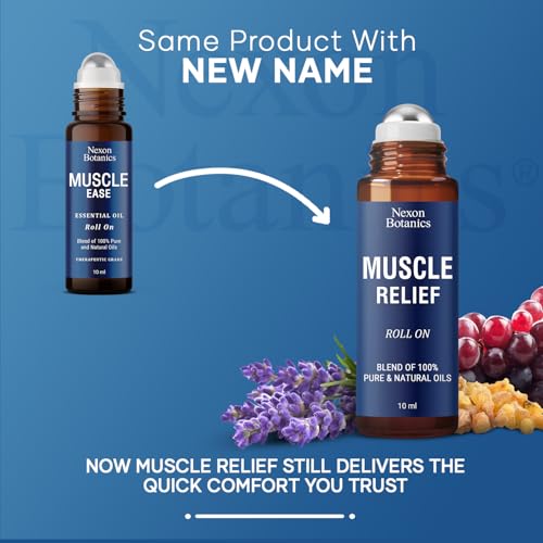 Muscle Relief Essential Oil Roll-On 10 ml - Pure & Natural Prediluted Blend for Sore Muscles, Aches & Recovery - Easy Roll...