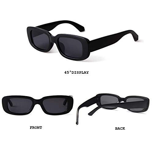 BUTABY Rectangle Sunglasses for Women Retro Driving Glasses 90’s Vintage Fashion Narrow Square Frame UV400 Protection