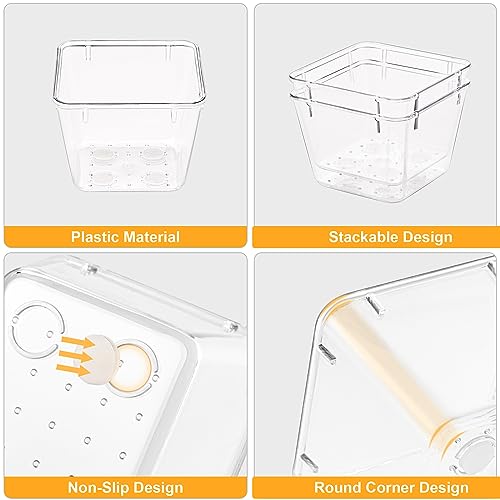 SMARTAKE 13-Piece Drawer Organizers with Non-Slip Silicone Pads, 5-Size Desk Bathroom Drawer Organizer Trays Storage Tray ...