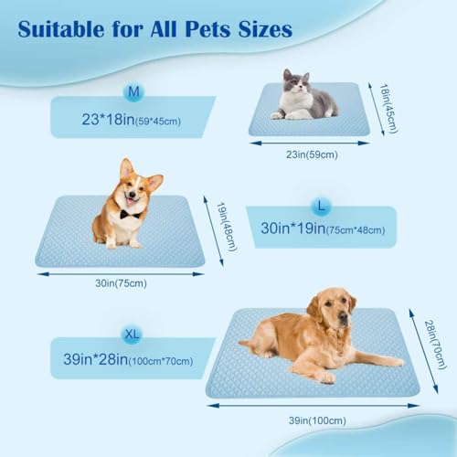 MeiLiMiYu Dog Cooling Mat Thicken Cooling Mat for Dogs Pet Self Cooling Pad Non-Slip Dog Cooling Bed (Q-Max>0.5) for Indoo...