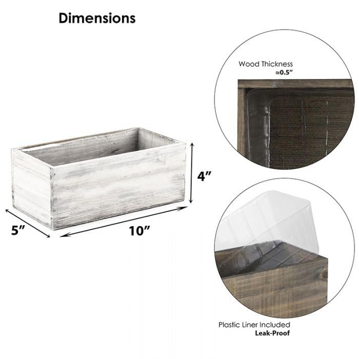 MYETCHEY Personalized Wooden Planter Box for Mom – Custom Engraved Flower Pot, Garden Decor for Moms (Wood Branch)