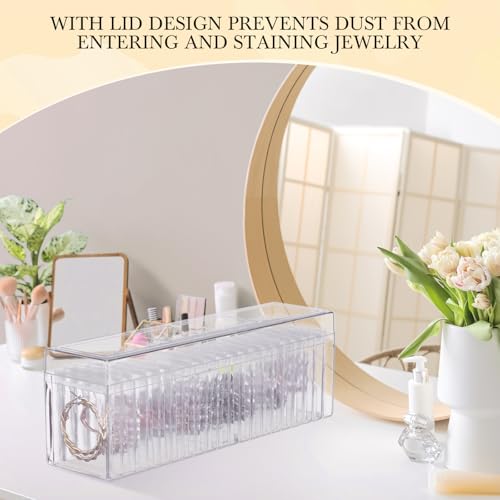 Kenning 42 Pcs Acrylic Jewelry Case Organizer, Clear Jewelry Organizers Holder with Portable Anti Tarnish Storage Bags for...