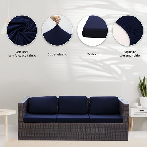 8Pcs Stretch Patio Cushion Covers,Outdoor Couch Covers Replacement,Outdoor Couch & Sofa Slipcovers,for Patio Furniture Cus...