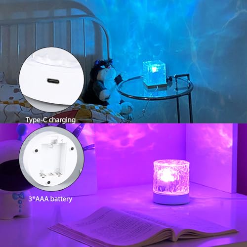 Ocean Wave Ceiling Projector,16 Colors Ocean Wave Light Projector, Water Ripple Ambient Night Light with Remote, Touch Con...