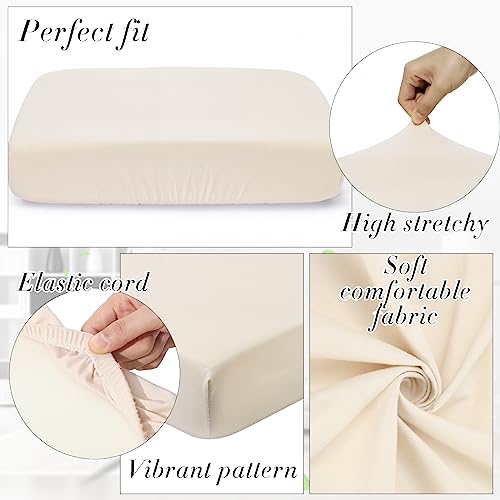 Newwiee 12 Pcs Stretch Cushion Covers Replacement Waterproof Sofa Couch Cushion Covers Washable Individual Couch Slipcover...