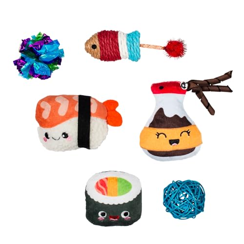 Fringe Studio True SOYMATES, Set of 6, Multipack Cat Toy Set, Pet Shop Collection (610008)