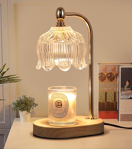 MEIXISUE Candle Warmer Lamp with Timer and Dimmer,Electric Gold Light Gifts for Women Melt Wax Warmer Lamp with 2 Bulbs fo...