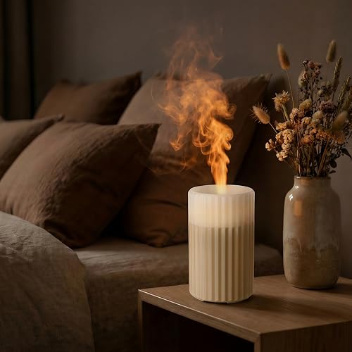 Flameless Candle Diffuser, Aromatherapy Essential Oil Diffuser Cool Mist Humidifier with Auto Off Function Electric Candle...