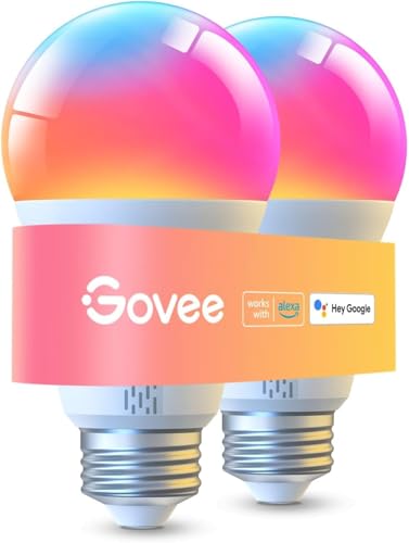 Govee LED Smart Light Bulbs, 1000LM Color Changing Light Bulb, Wi-Fi & Bluetooth, Work with Alexa and Google Assistant, Di...